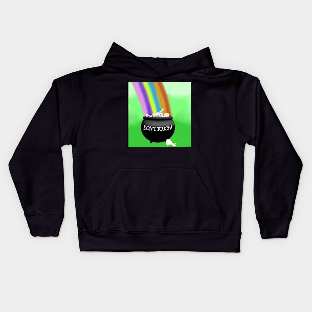 Leprechaun pot of toilet paper Kids Hoodie by Art by Eric William.s